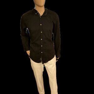 Black Collared Shirt Zara Man USA XL/ Mex. 44 Slim Fit